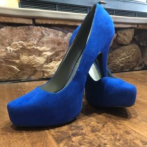 Torrid Blue Heels size 10 (wide width)